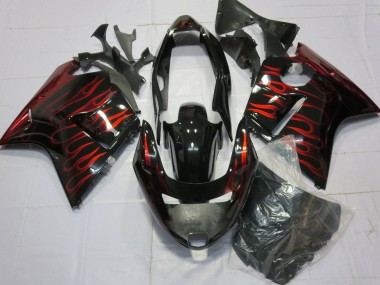 Carenados Moto Honda CBR1100XX Blackbird 1996-2007 - Negro Brillante Rojo Llama