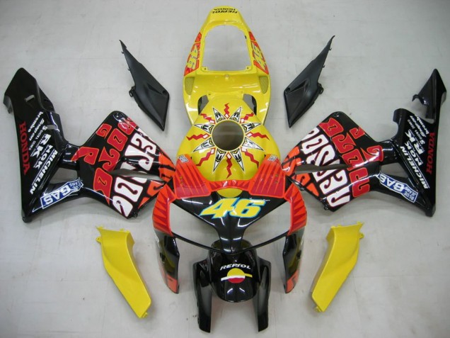 Carenados Moto Honda CBR600RR 2005-2006 - Negro Amarillo Rossi