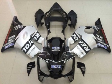 Carenados Moto Honda CBR600 F4i 2001-2003 - Plata Negro Brillante Repsol