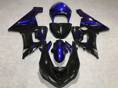Carenado Moto Kawasaki ZX6R 2005-2006 - Azul Negro Brillante