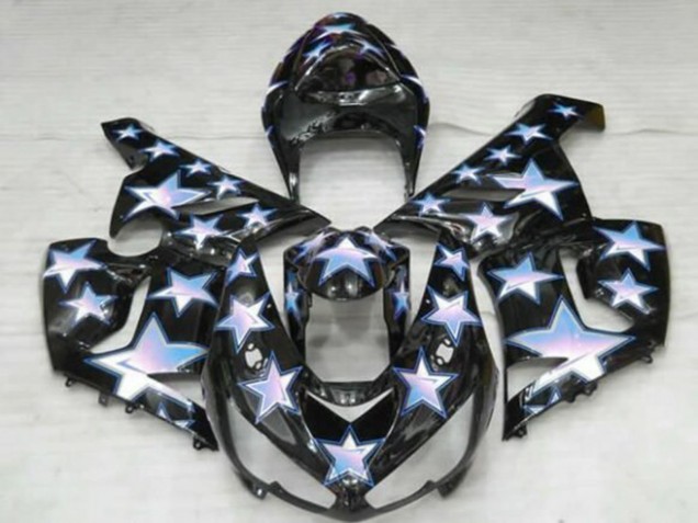 Carenados Moto Kawasaki ZX6R 2005-2006 - Negro Azul Blanco Estrella