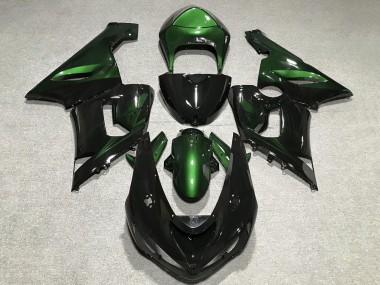 Carenados Moto Kawasaki ZX6R 2005-2006 - Verde Negro Brillante