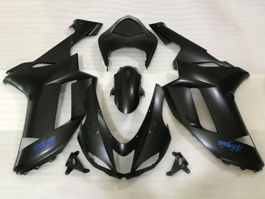 Carenados Moto Kawasaki ZX6R 2007-2008 - Negro Mate Azul Ninja