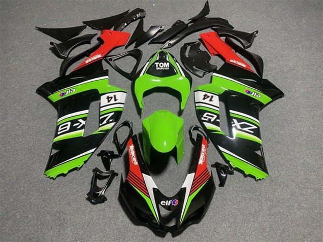 Carenados Moto Kawasaki ZX6R 2007-2008 - Negro Verde Blanco Rojo