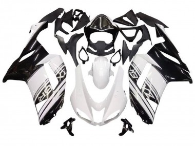 Carenados Moto Kawasaki ZX6R 2007-2008 - Blanco Negro Plata Raya