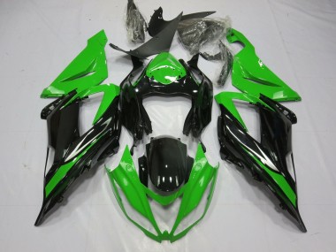 Carenado Moto Kawasaki ZX6R 2013-2018 - Verde Negro Brillante