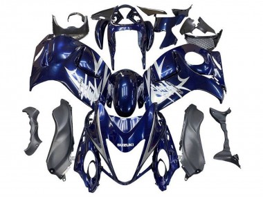Carenados Moto Suzuki GSXR 1300&nbsp;Hayabusa 2008-2020 - Azul Oscuro Plata Blanco