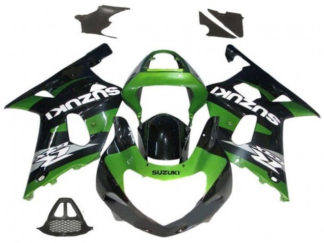 Carenados Moto Suzuki GSXR1000 2000-2002 - Verde Negro Brillante Gris Blanco