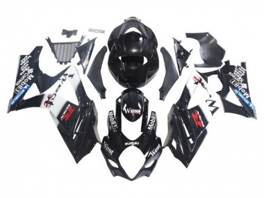 Carenados Moto Suzuki GSXR 1000 2005-2006 - Negro Brillante Blanco West