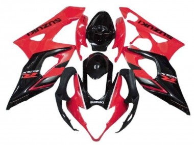 Carenados Moto Suzuki GSXR 1000 2005-2006 - Rojo Negro Brillante Raya
