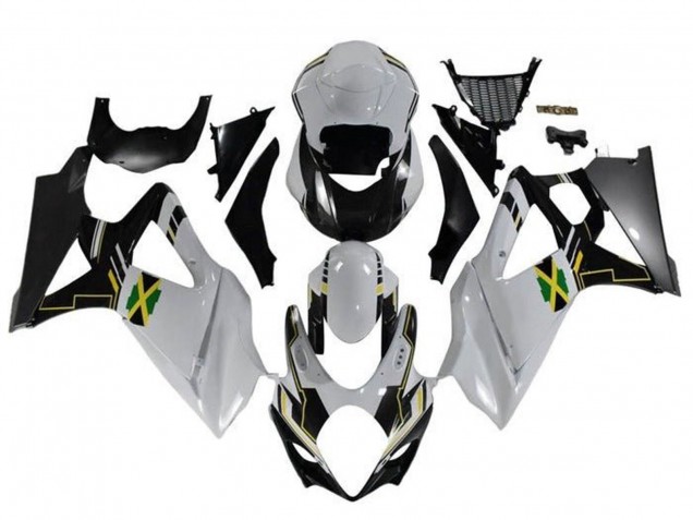 Carenados Moto Suzuki GSXR 1000 2005-2006 - Blanco Negro Amarillo Jamaica