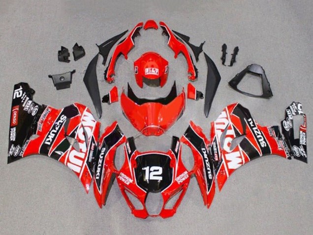 Carenados Moto Suzuki GSXR1000 2017-2024 - Rojo Blanco Negro Motul 12