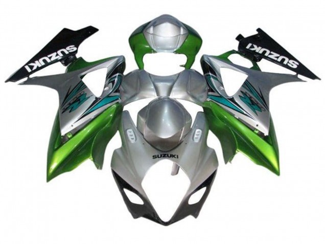 Carenados Moto Suzuki GSXR 1000 2007-2008 - Plata Verde Negro