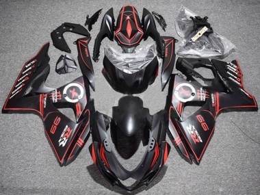 Carenados Moto Suzuki GSXR 1000 2009-2016 - Negro Mate Rojo Pinstripe
