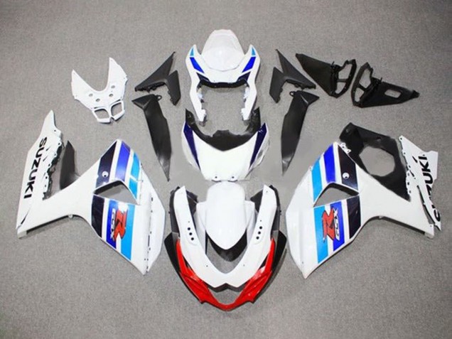 Carenados Moto Suzuki GSXR 1000 2009-2016 - Blanco Azul Rojo Negro Raya