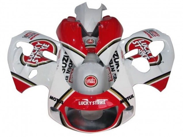 Carenados Moto Suzuki GSXR 600 / GSXR 750 1996-2000 - Blanco Rojo Lucky Strike