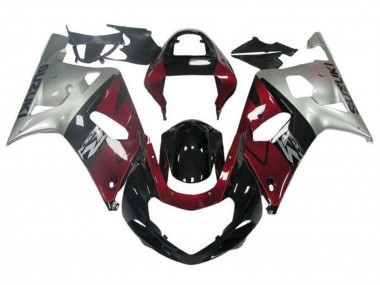 Carenado Moto Suzuki GSXR 600 / GSXR 750 2001-2003 - Plata Rojo Negro Brillante