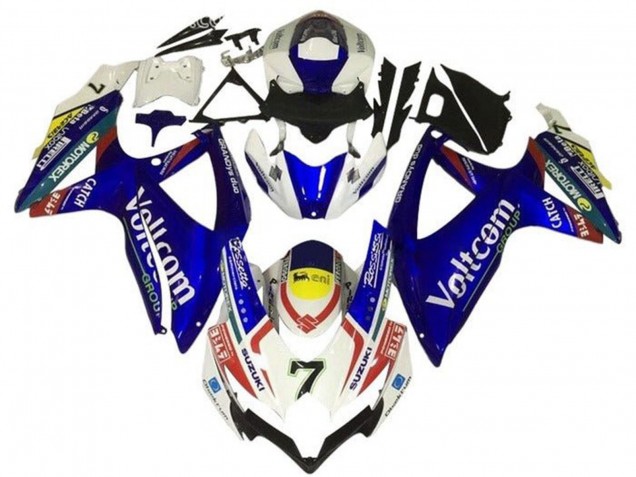 Carenados Moto Suzuki GSXR 600 / GSXR 750 2008-2010 - Blanco Azul Amarillo Rojo Voltcom 7