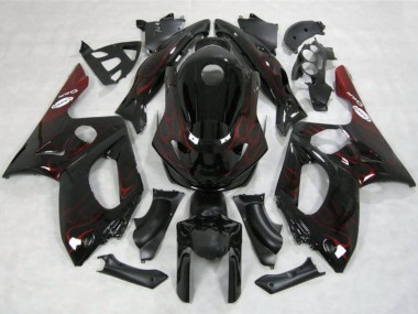 Carenados Moto Yamaha YZF600R Thundercat 1996-2007 - Negro Brillante Rojo Llama