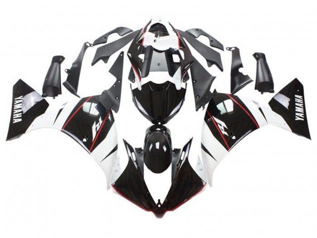 Carenados Moto Yamaha YZF 1000 R1 2009-2011 - Blanco Negro Rojo Raya