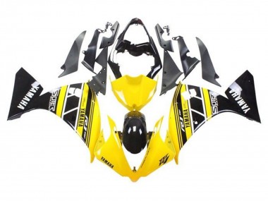 Carenados Moto Yamaha YZF 1000 R1 2009-2011 - Amarillo Blanco Negro Raya