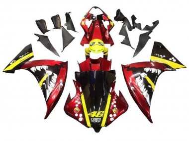 Carenados Moto Yamaha YZF 1000 R1 2012-2014 - Rojo Amarillo Negro Tiburón