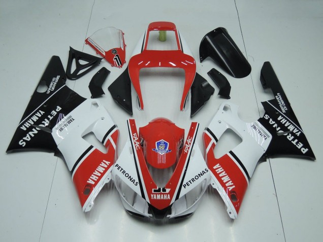 Carenados Moto Yamaha YZF 1000 R1 1998-1999 - Rojo Blanco Negro Brillante Petronas Yamalube