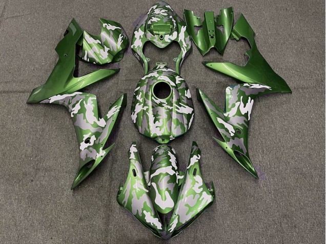 Carenados Moto Yamaha YZF 1000 R1 2004-2006 - Verde Blanco Gris Camouflage