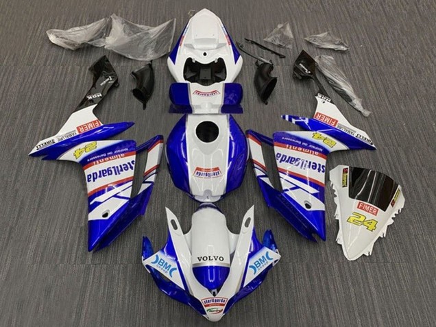 Carenados Moto Yamaha YZF 1000 R1 2007-2008 - Blanco Azul Rojo Volvo Fimer Sterilgarda