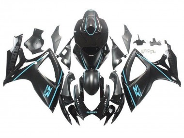Carenados Moto Suzuki GSXR 600 / GSXR 750 2006-2007 - Negro Mate Turquesa Azul