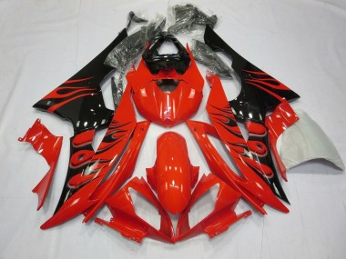 Carenados Moto Yamaha YZF R6 2008-2016 - Rojo Negro Brillante Llama