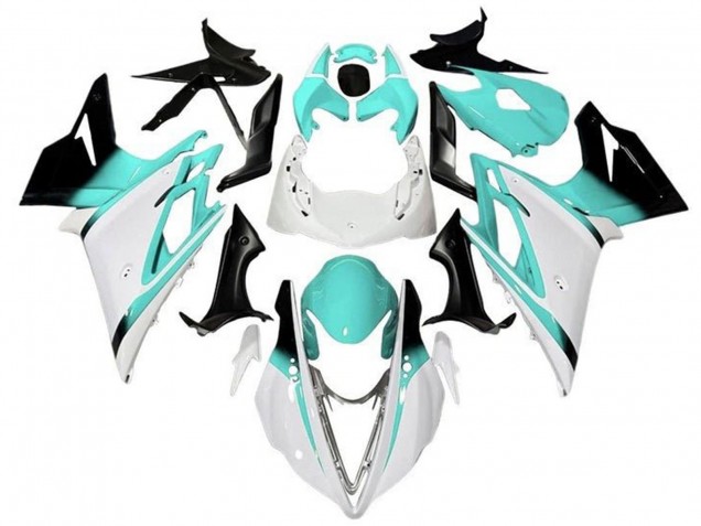 Carenados Moto Triumph Daytona 675 Triple 2013-2016 - Blanco Turquesa Azul Negro Brillante