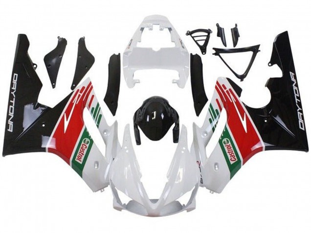 Carenados Moto Triumph Daytona 675 Triple 2009-2012 - Blanco Rojo Verde Negro Brillante Castrol