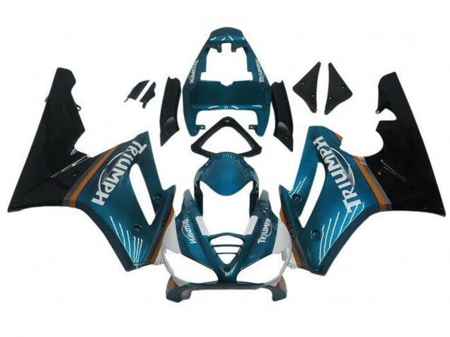 Carenados Moto Triumph Daytona 675 Triple 2009-2012 - Azul Verdoso Negro Brillante