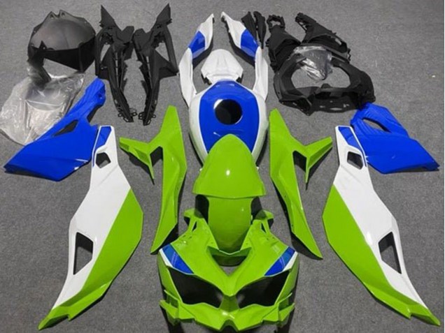 Carenados Moto Kawasaki ZX4R ZX-4RR 2019-2025 - Blanco Azul Verde