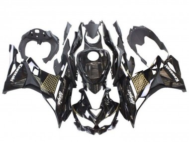 Carenados Moto Kawasaki ZX4R ZX-4RR 2019-2025 - Negro Brillante Blanco Oro