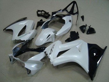 Carenados Moto Honda VFR 800 2002-2013 - Blanco Negro Brillante Plata Calcomanía