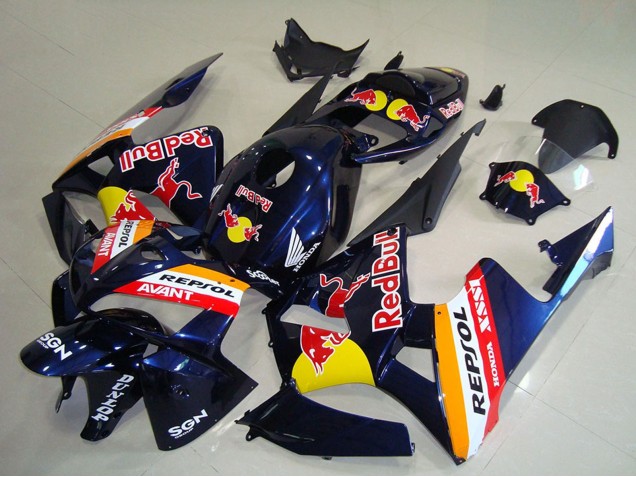 Carenados Moto Honda CBR600RR 2005-2006 - Azul Oscuro Naranja Rojo Bull Repsol