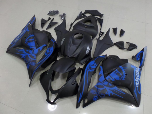 Carenados Moto Honda CBR600RR 2009-2012 - Negro Mate Azul Cráneo