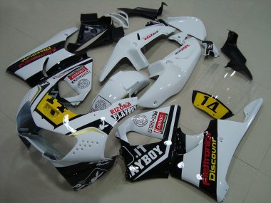 Carenados Moto Honda CBR900RR 919 1998-1999 - Blanco Amarillo Negro Brillante Playboy 14