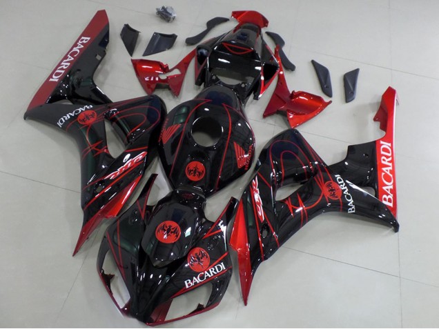 Carenados Moto Honda CBR1000RR 2006-2007 - Rojo Negro Brillante Bacardi