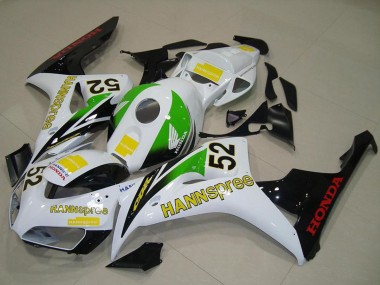 Carenados Moto Honda CBR1000RR 2006-2007 - Blanco Verde Amarillo Negro Brillante Hannspree 52
