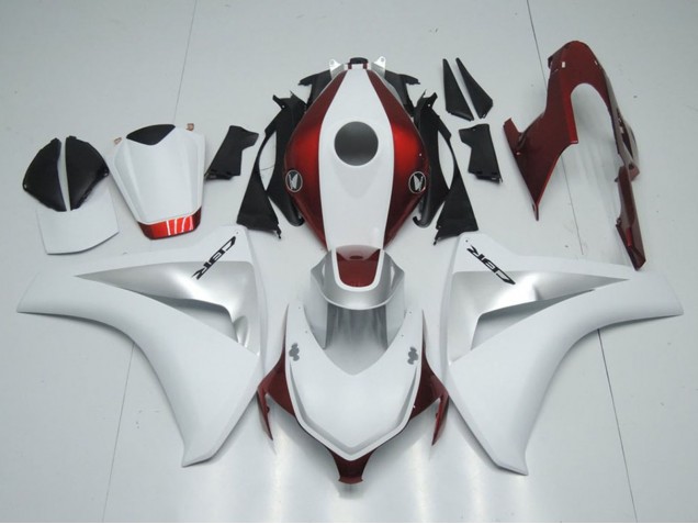 Carenados Moto Honda CBR1000RR 2008-2011 - Blanco Plata Rojo Caramelo