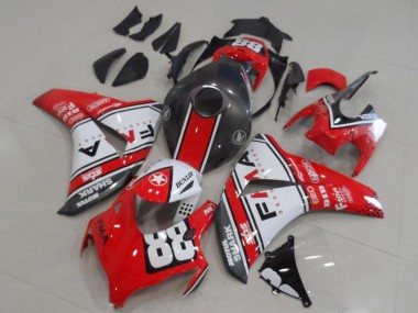 Carenados Moto Honda CBR1000RR 2008-2011 - Blanco Rojo Negro Mate Dunlop Fiamm 88