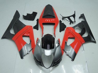 Carenado Moto Suzuki GSXR 1000 2003-2004 - Rojo Plata Negro