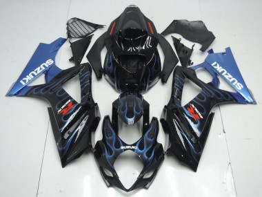 Kits Carenado Moto Suzuki GSXR 1000 2007-2008 - Negro Brillante Azul Llama