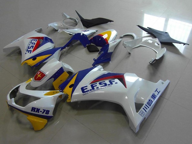 Carenados Moto Kawasaki ZX250R 2008-2012 - Blanco Amarillo Azul Rojo EFSF RX-78