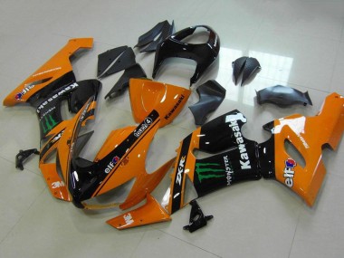 Carenados Moto Kawasaki ZX6R 2005-2006 - Naranja Negro Verde Monstruo