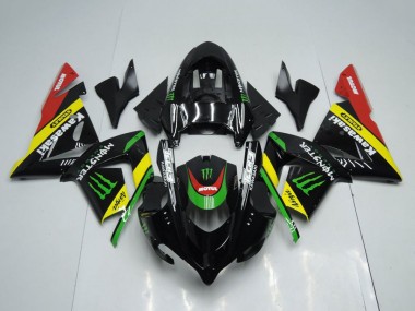 Carenados Moto Kawasaki ZX10R 2004-2005 - Negro Brillante Rojo Amarillo Verde Monstruo