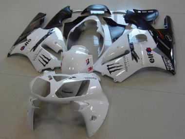 Carenados Moto Kawasaki ZX12R 2002-2006 - Blanco Negro Brillante Monstruo